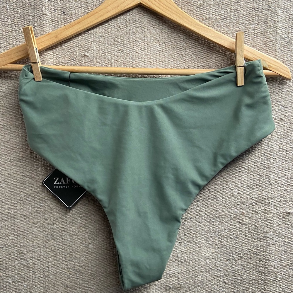 High-waisted Olive Bikini Bottoms